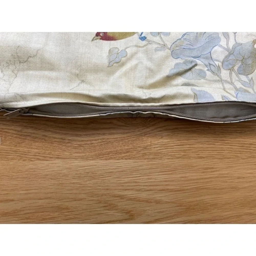 Unbranded Bird Floral Pillow Cover Home 16x10 Cream Good Fringe Botanical